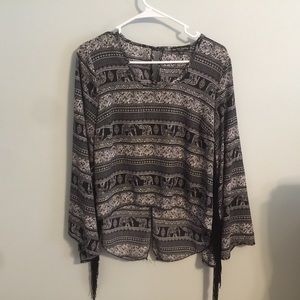 Flowy elephant blouse with tassels
